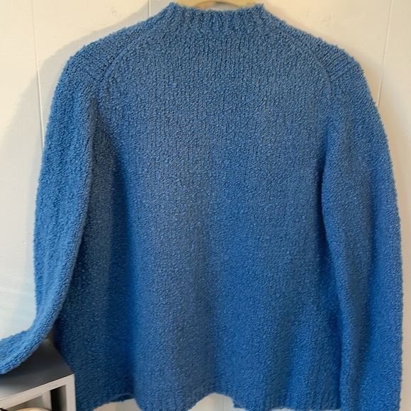 Susan Bristol Cardigan Vintage Wool Blend Boucle' Open Front Sweater, M - Picture 5 of 9